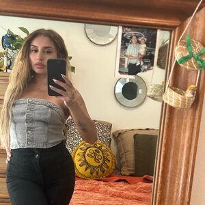 H & M gray wash bustier